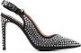 Moschino 110mm crystal-embellished leather pumps Black - Thumbnail 1