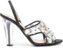 Moschino 110mm crystal-embellished leather sandals Black - Thumbnail 1