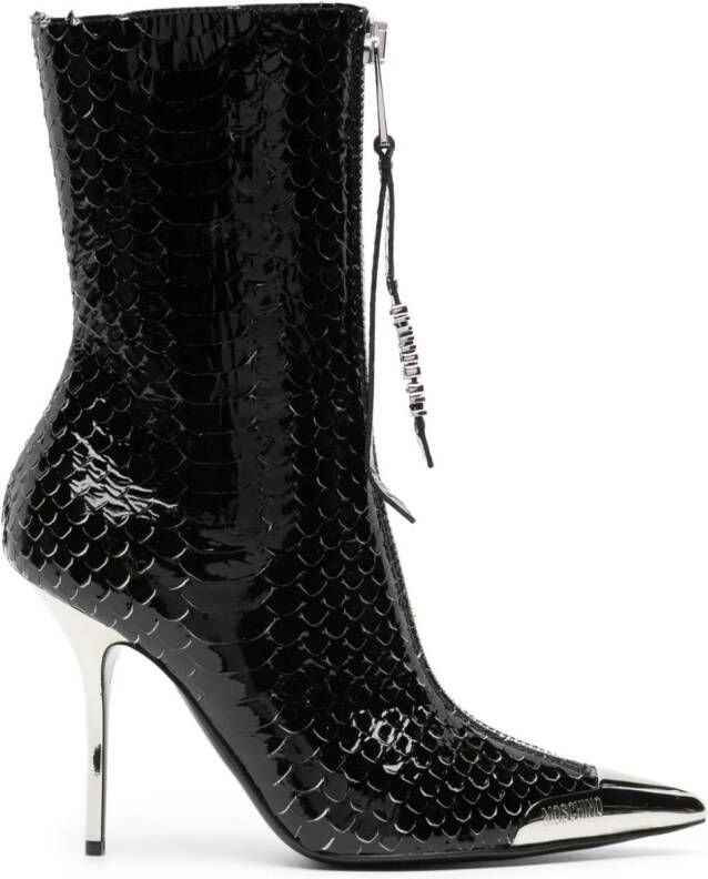 Moschino 110mm leather boots Black