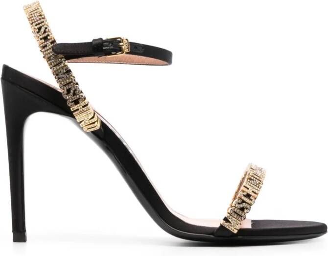 Moschino 110mm logo-plaque leather sandals Black
