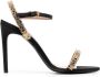 Moschino 110mm logo-plaque leather sandals Black - Thumbnail 1