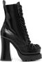 Moschino 120mm lace-up leather boots Black - Thumbnail 1