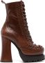 Moschino 125mm lace-up ankle boots Brown - Thumbnail 1