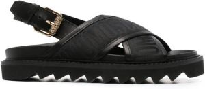 Moschino 40mm logo-print open-toe sandals Black