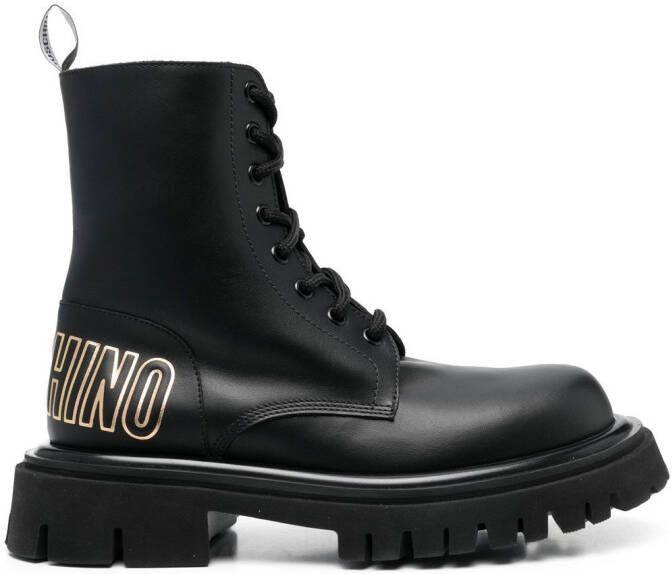 Moschino 45mm logo-print ankle boots Black