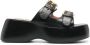 Moschino 65mm leather platform sandals Black - Thumbnail 1