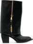 Moschino 70mm foldover leather cowboy boots Black - Thumbnail 1
