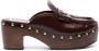 Moschino 70mm logo-lettering leather clogs Red - Thumbnail 1