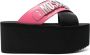 Moschino 80mm logo-lettering wedge sandals Pink - Thumbnail 1