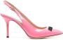 Moschino 90mm logo-lettering patent pumps Pink - Thumbnail 1