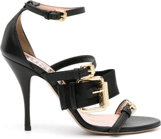 Moschino buckle-strap leather sandals Black