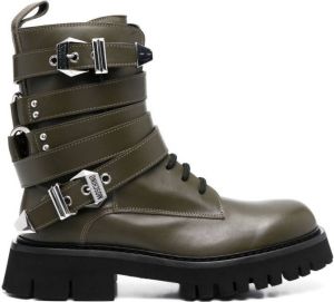 Moschino buckled ankle boots Green