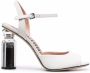 Moschino canister heel leather sandals White - Thumbnail 1