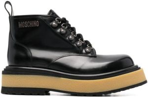 Moschino chunky lace-up combat boots Black