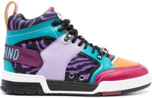 Moschino colour-block high-top sneakers Purple