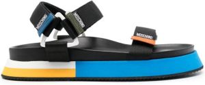 Moschino colour-block touch-strap sandals Black
