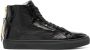 Moschino crinkled leather sneakers Black - Thumbnail 1