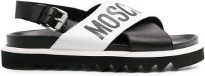 Moschino cross-over logo sandals White