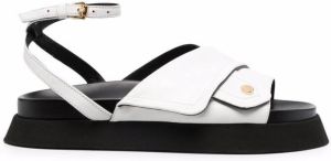 Moschino crossover leather strap sandals White