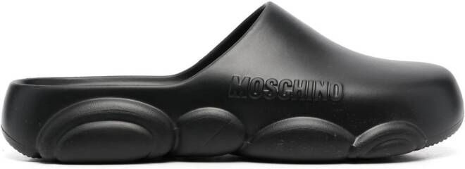 Moschino debossed-logo detail slides Black