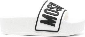 Moschino debossed-logo sliders White