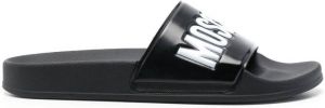 Moschino embossed-logo slides Black
