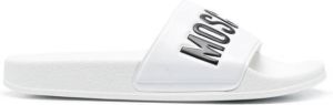 Moschino embossed-logo slides White