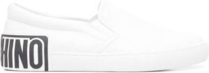 Moschino embossed-logo slip-on sneakers White