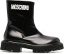Moschino embossed-logo zipped leather boots Black - Thumbnail 1
