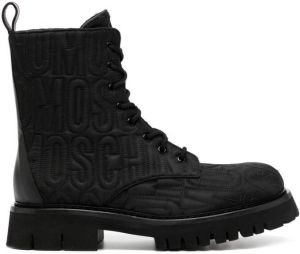Moschino embroidered-logo ankle boots Black