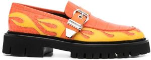 Moschino flame-effect loafers Orange