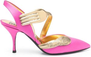 Moschino fork-detail suede pumps Pink
