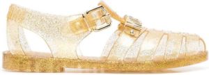 Moschino glitter-detailing jelly sandals Yellow