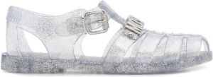 Moschino glitter-effect sandals Grey