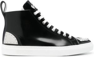 Moschino glossy leather high-top sneakers Black