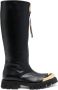 Moschino high-leg leather boots Black - Thumbnail 1