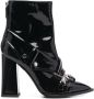 Moschino jacket-detailed ankle leather boots Black - Thumbnail 1
