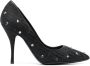 Moschino jacquard-logo 105mm high heel pumps Black - Thumbnail 1