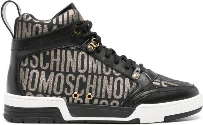 Moschino jacquard-logo high-top sneakers Black