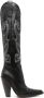 MOSCHINO JEANS 120mm pointed-toe leather boots Black - Thumbnail 1
