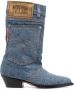 MOSCHINO JEANS 45mm logo-patch denim boots Blue - Thumbnail 1