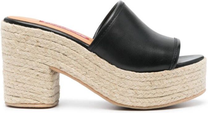 MOSCHINO JEANS 95mm leather espadrilles Black