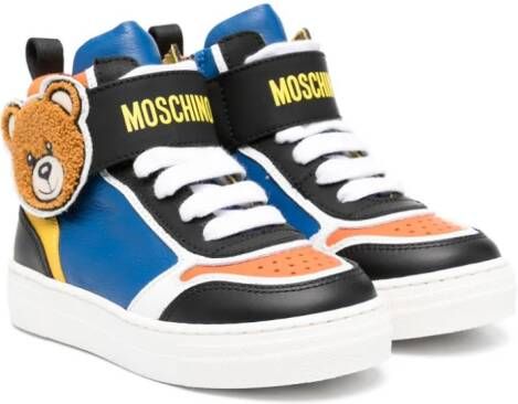 Moschino Kids colour-block leather sneakers Black