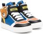 Moschino Kids colour-block leather sneakers Black - Thumbnail 1