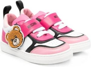 Moschino Kids colour-block leather sneakers White