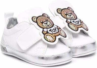 Moschino Kids crystal-Teddy sneakers White