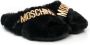 Moschino Kids faux-fur slip-on sandals Black - Thumbnail 1