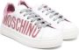 Moschino Kids glitter-detail leather sneakers White - Thumbnail 1