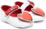 Moschino Kids heart-appliqué leather ballerina shoes White - Thumbnail 1