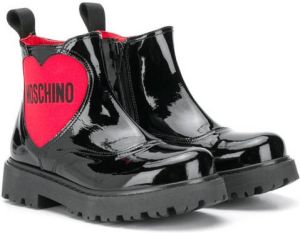 Moschino Kids heart-logo rain boots Black